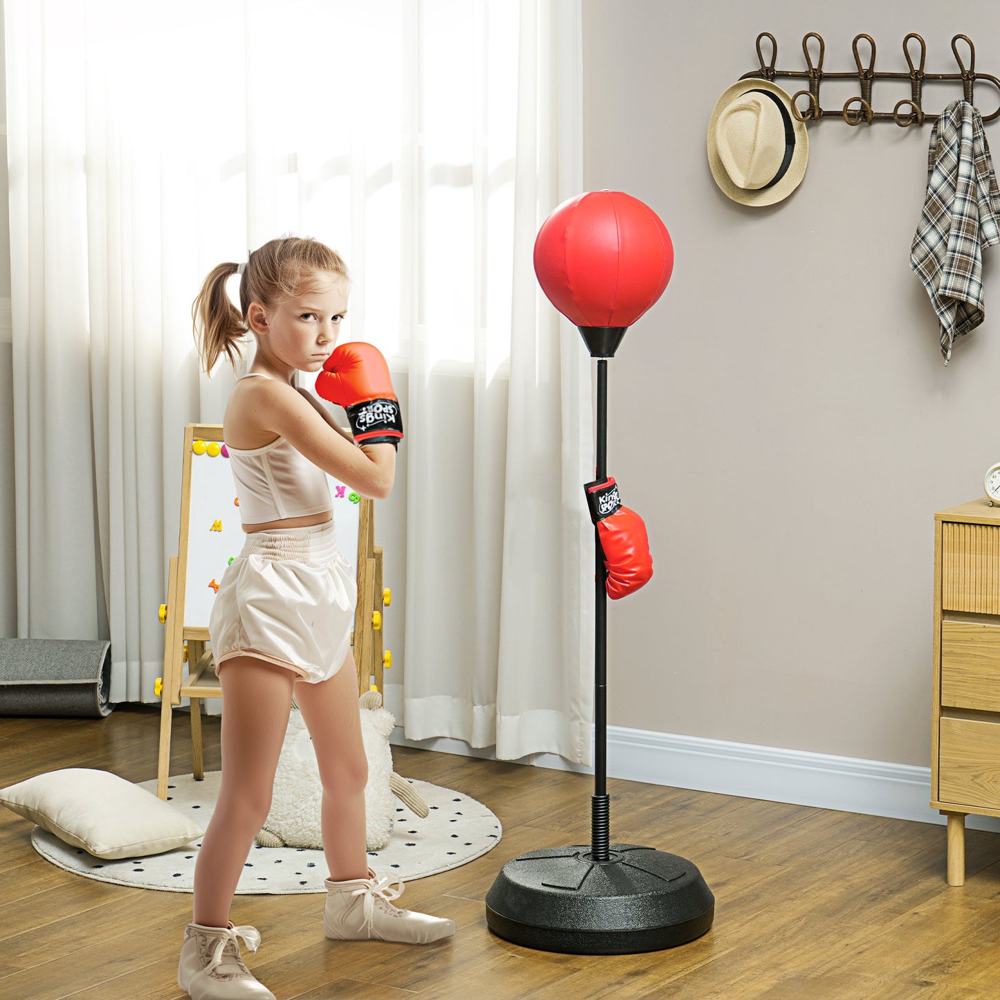 Punching Bag for Kids w/ Stand & Boxing Gloves