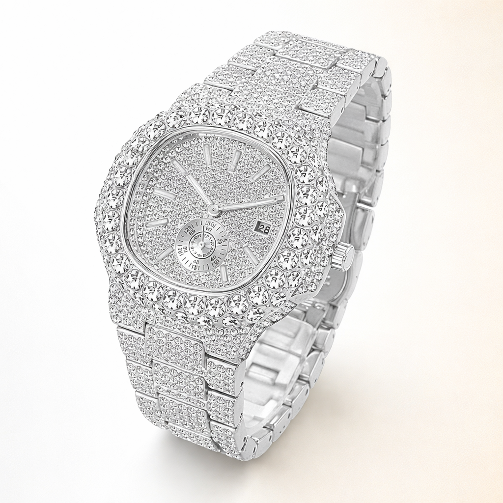 💎 Diamond Iced Square Watch