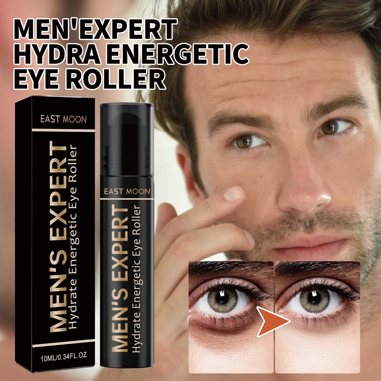 Men's Hydrating Energizing Eye Roller Firming And Lifting To Reduce Fine Lines And Dark Circles Under Eye Bags