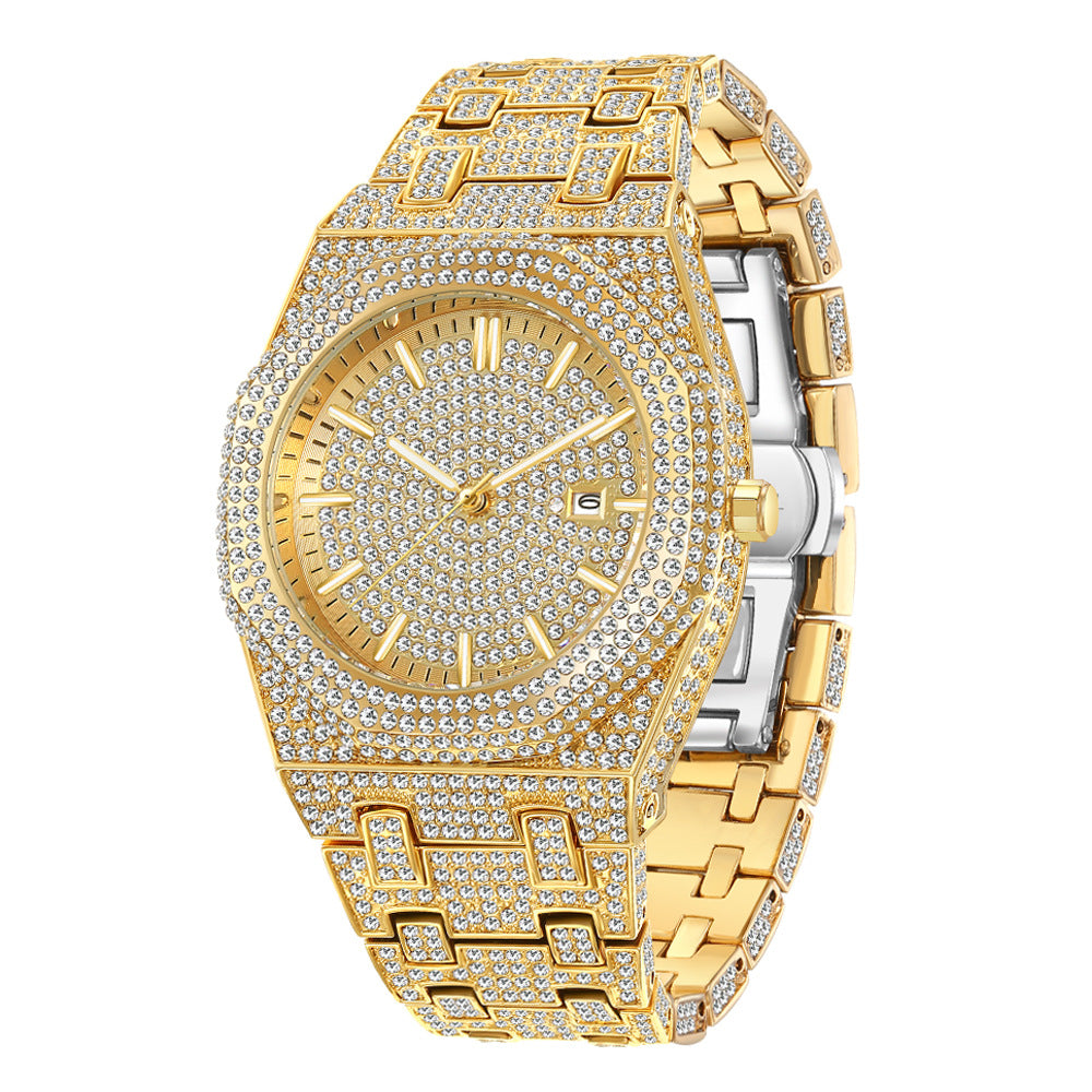 💎 Heavy Iced-Out Hip Hop Watch
