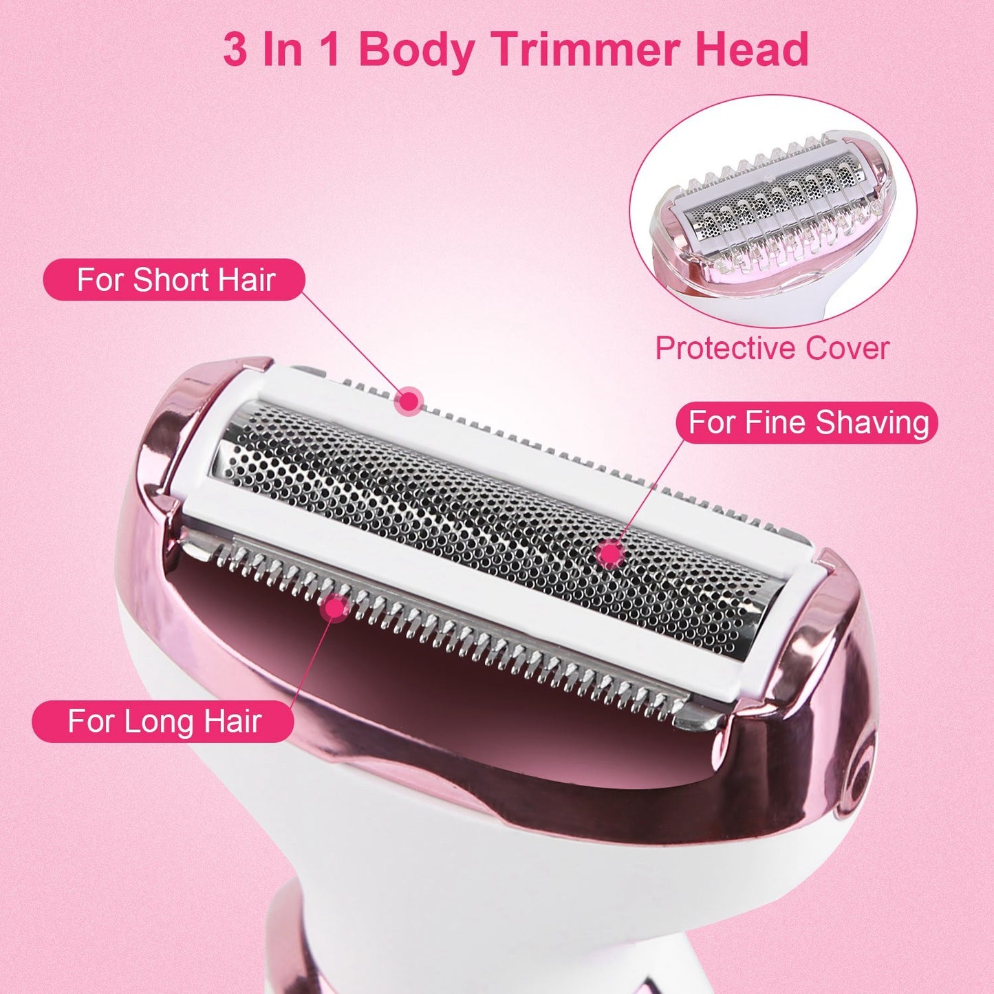 Women’s 4-in-1 Electric Shaver – Rechargeable, Painless Hair Removal for Face & Body