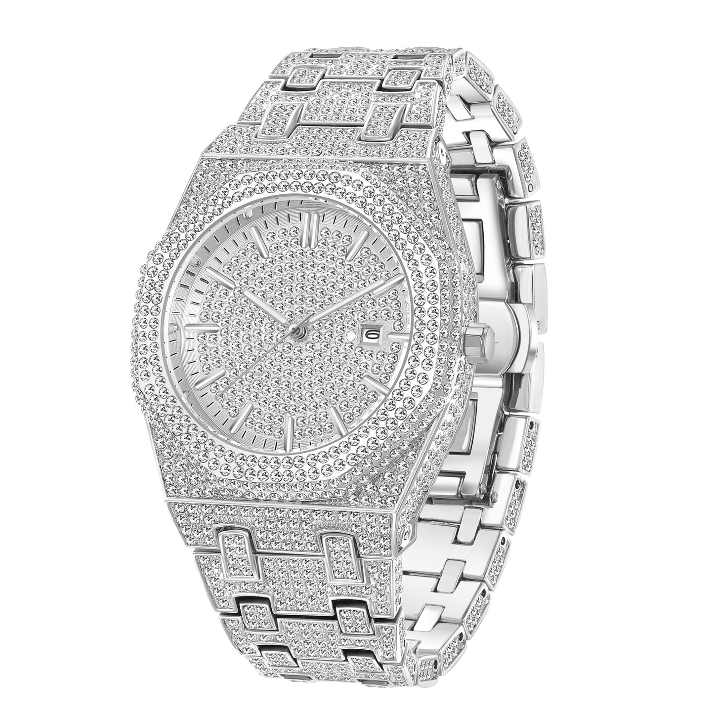 💎 Heavy Iced-Out Hip Hop Watch