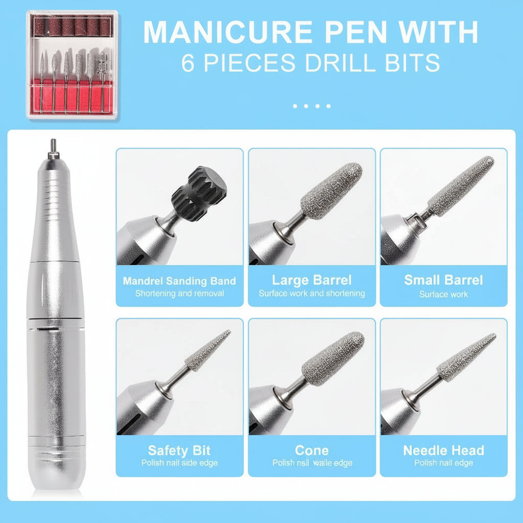 Rechargeable Electric Nail File Professional - 45000RPM Portable Efile Nail Drill Kit, Cordless E File Nail Drill Machine For Acrylic Gel Nails Salon Home Manicure Use