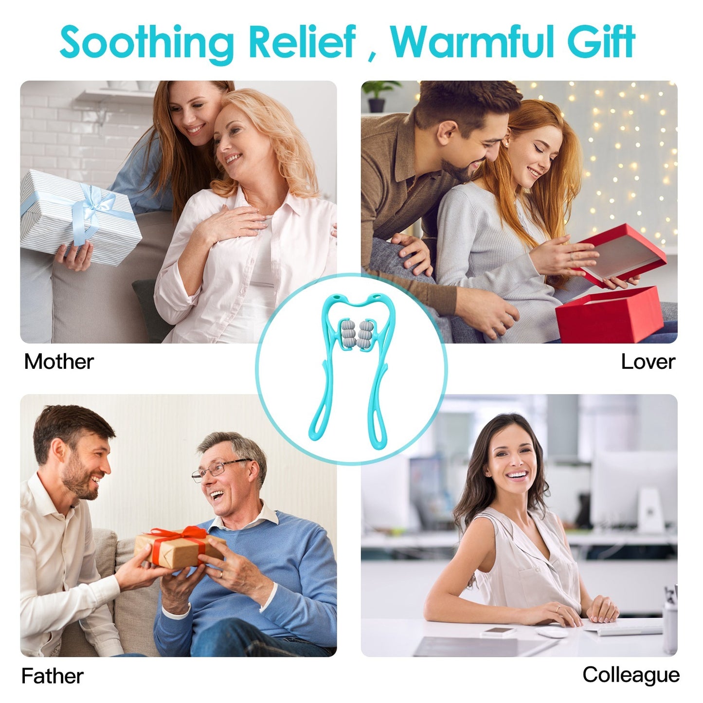 Neck Roller Massager 360 Rotatable Trigger Point Roller Portable Massager With 6 Balls For Neck Leg Thigh Foot Pain Relief