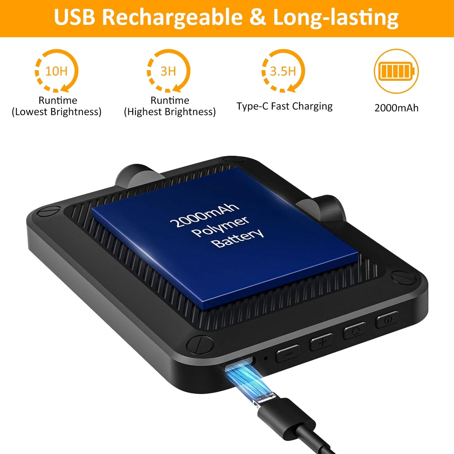 Rechargeable Selfie Light Fill Light 2000mAh Portable Clip On Light With 3 Light Modes 10 Brightness Levels For Phone Laptop Live Stream Make Up Photography