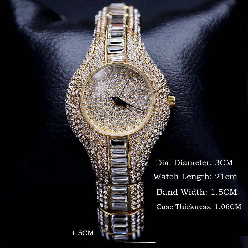 💎 Women’s Iced-Out Glow Watch
