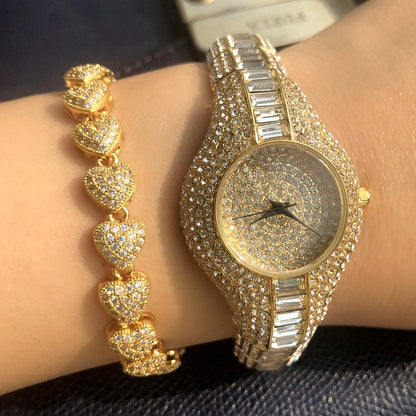 💎 Women’s Iced-Out Glow Watch