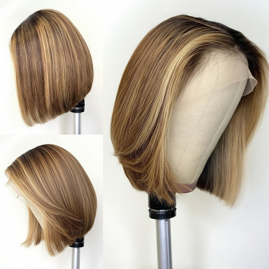 Two-Tone Side Part Wig – Bold Split Color Design for a Modern Edge