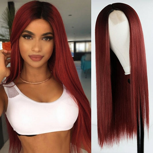 Long Straight Wig with Fade Effect – Smooth Gradient Color & Realistic Texture