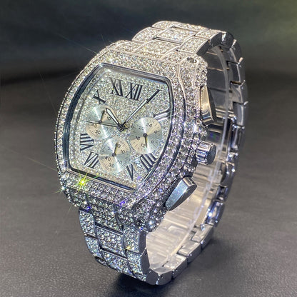 💎 Oversized Iced-Out Statement Watch