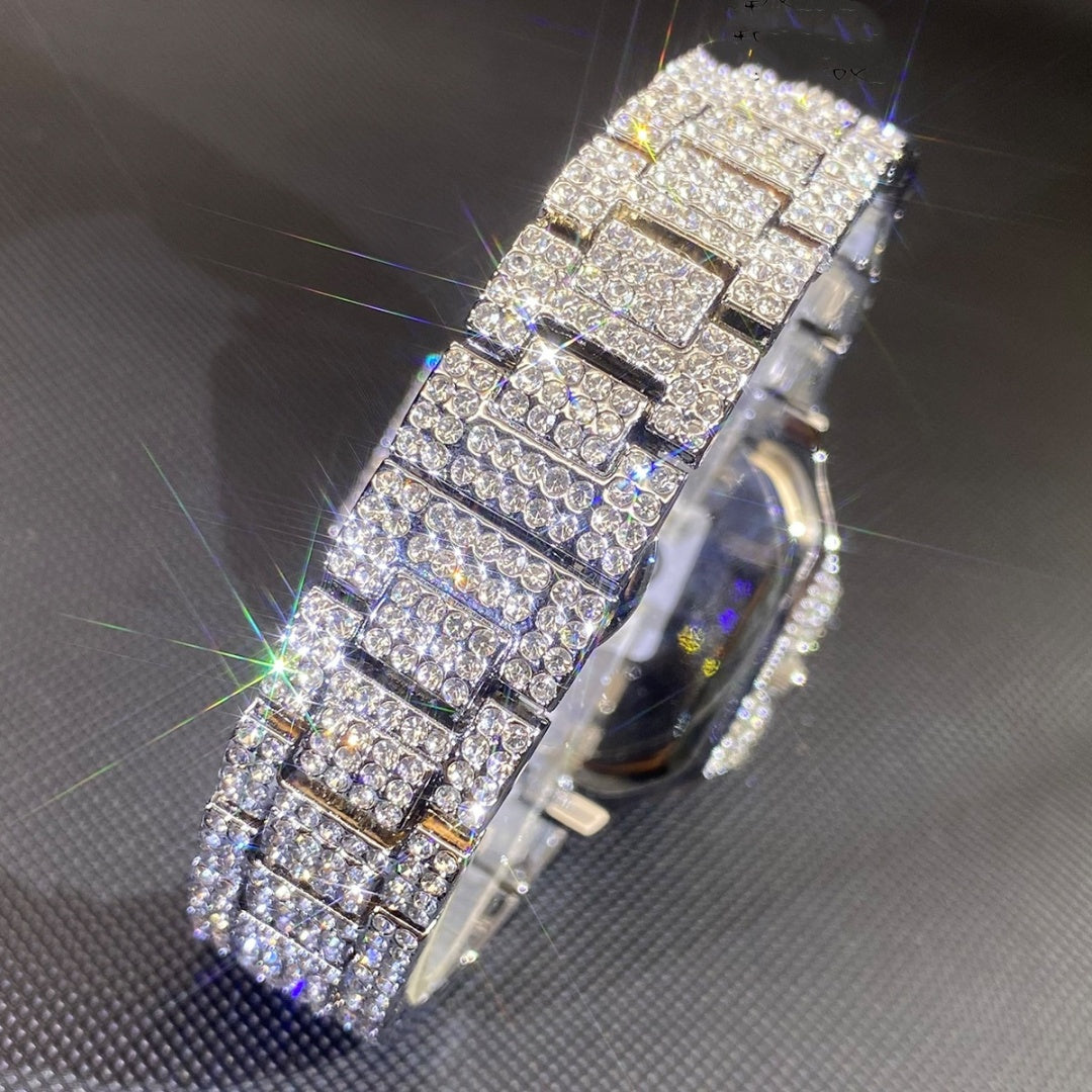 💎 Octagon Iced-Out Gold Watch