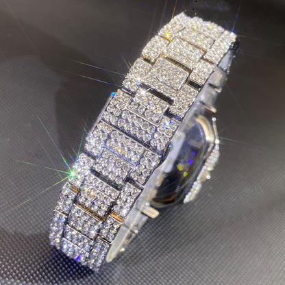 💎 Octagon Iced-Out Gold Watch