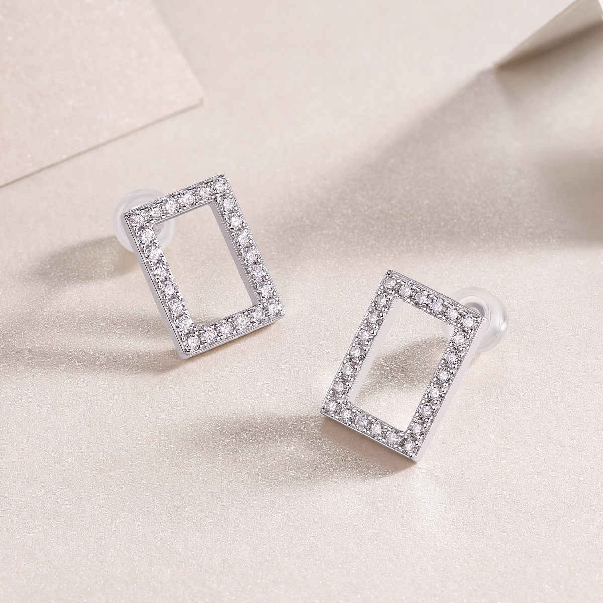 In Full Swing - Fashionable And Affordable Jewelry With Moissanite S925 Sterling Silver And Platinum-plated Stud Earrings