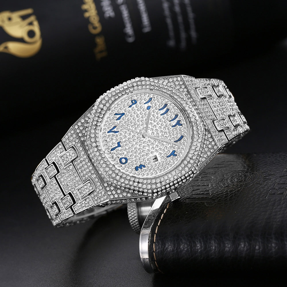 💎 Heavy Iced-Out Hip Hop Watch