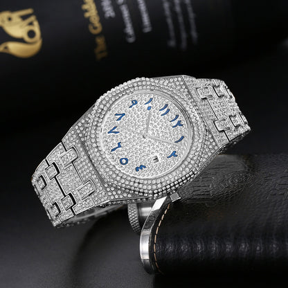 💎 Heavy Iced-Out Hip Hop Watch