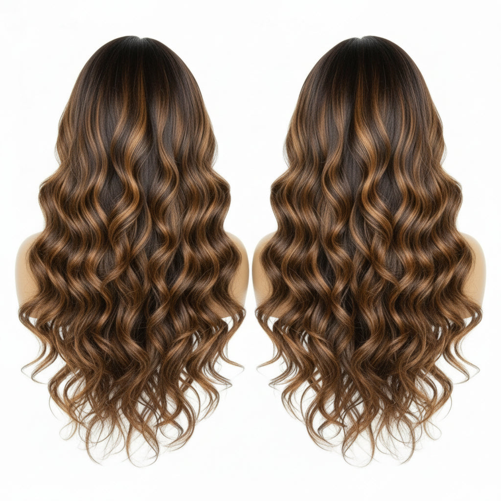 Long Curly Fashion Wig for Women – Soft Synthetic Fiber & Comfortable Rose Net