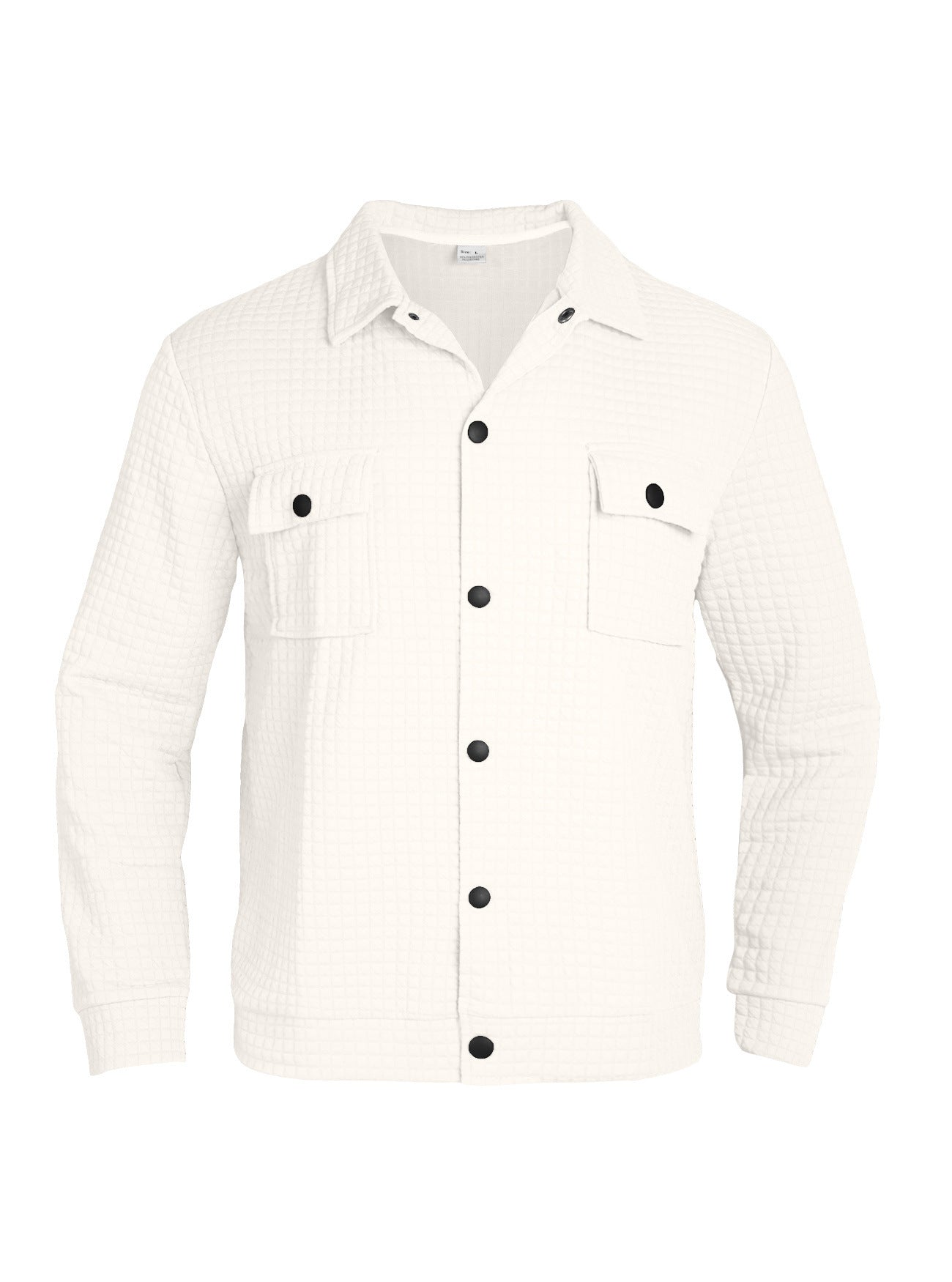 Casual Jacquard Checkered Loose Knit Work Shirt For Men