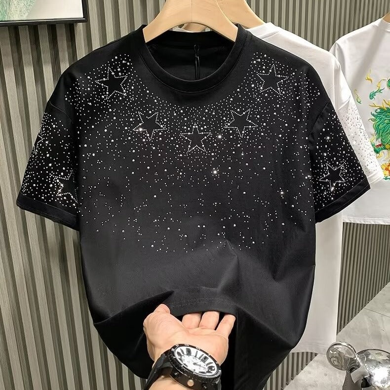 Starry Sky Short Sleeve Men's T-Shirt Casual Summer Style