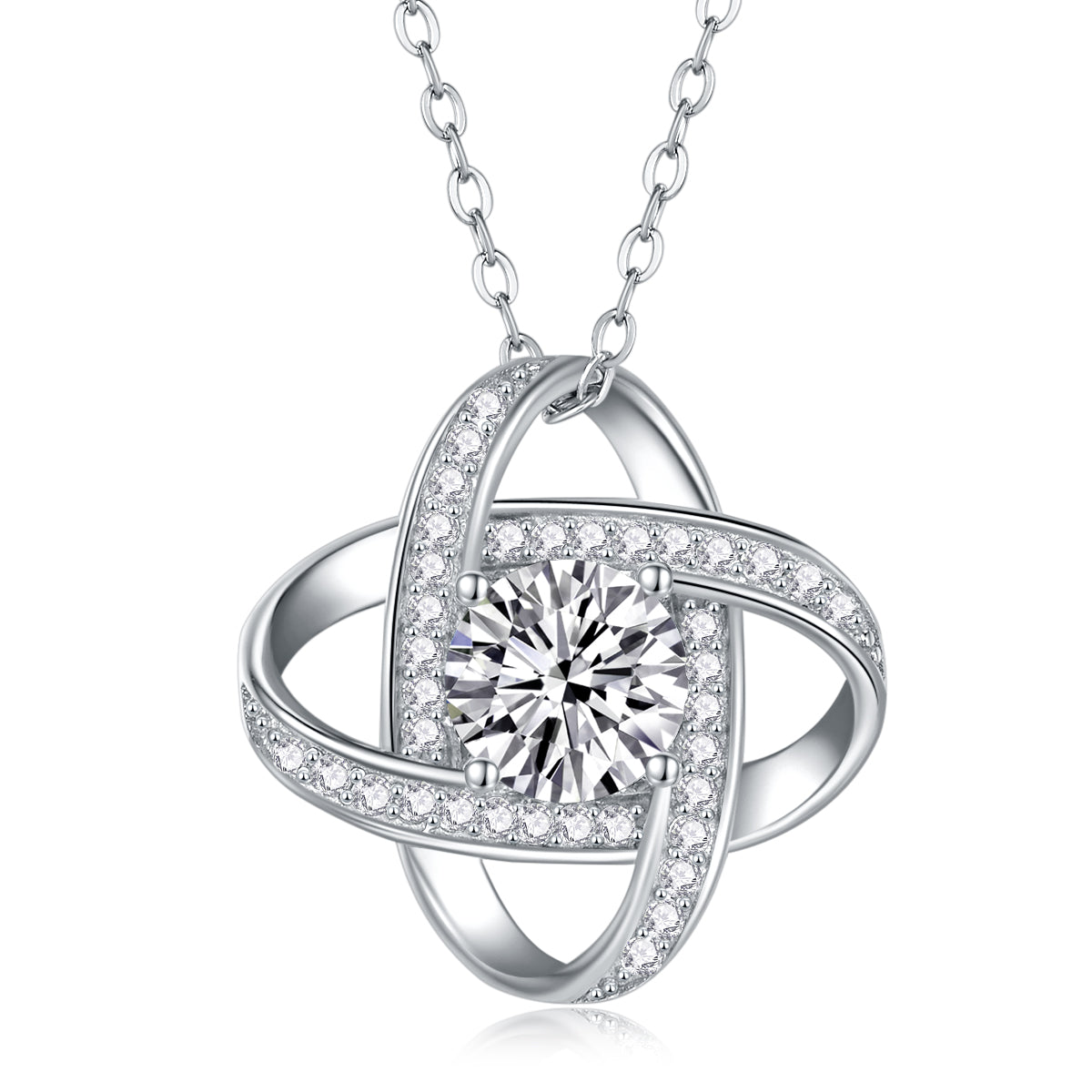 Reciprocating - A Fashionable And Luxurious Diamond Jewelry Pendant Set With 1-carat Moissanite S925 Sterling Silver And Platinum Plating