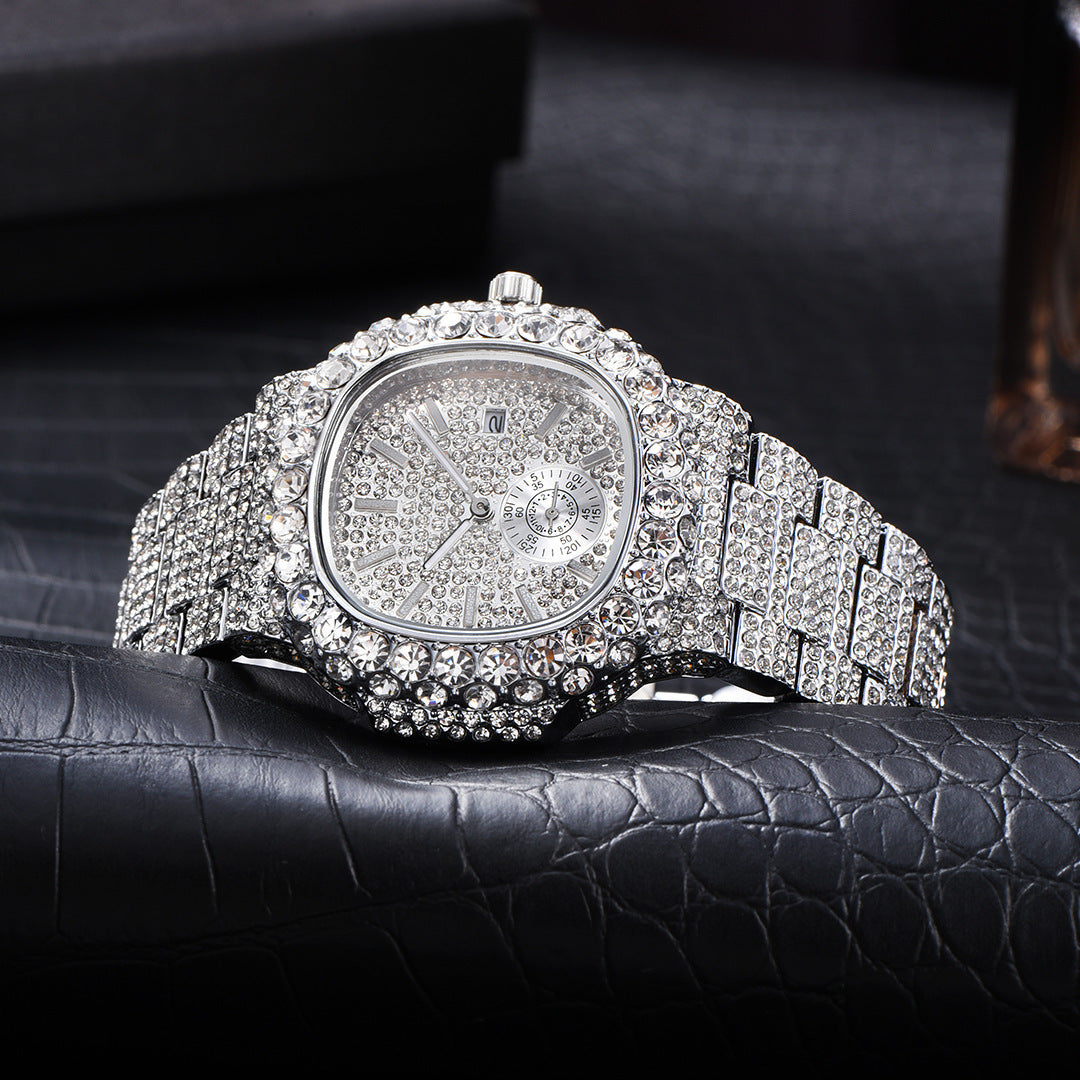 💎 Diamond Iced Square Watch