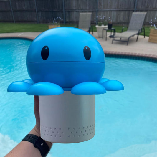 New Blue Octopus Retractable Pool Drop - Automatic Floating Pool Drop For Pools Pool Thrower For Indoor And Outdoor Pool Party Party Gathering Brings A Refreshing Feel To The Pool Party
