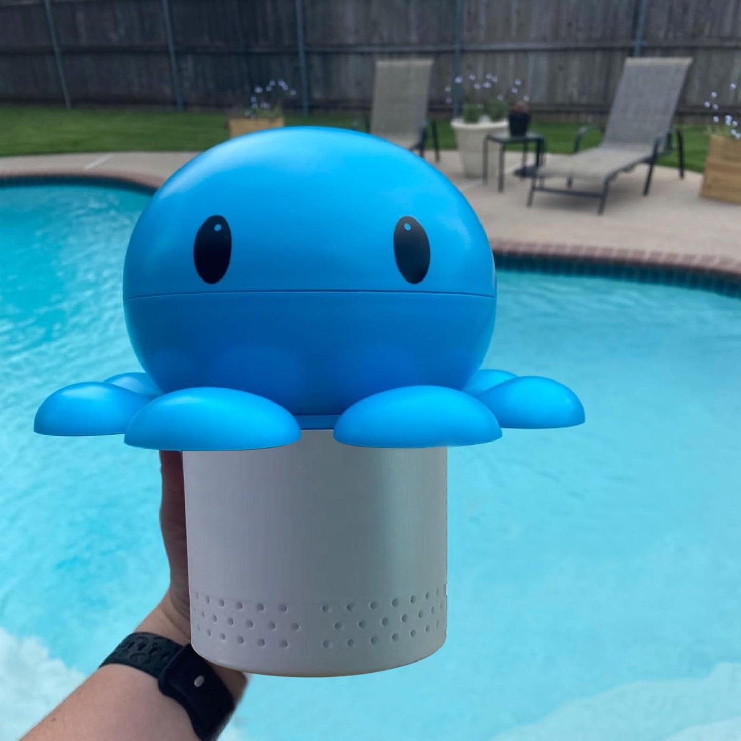 New Blue Octopus Retractable Pool Drop - Automatic Floating Pool Drop For Pools Pool Thrower For Indoor And Outdoor Pool Party Party Gathering Brings A Refreshing Feel To The Pool Party