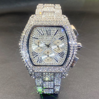 💎 Oversized Iced-Out Statement Watch
