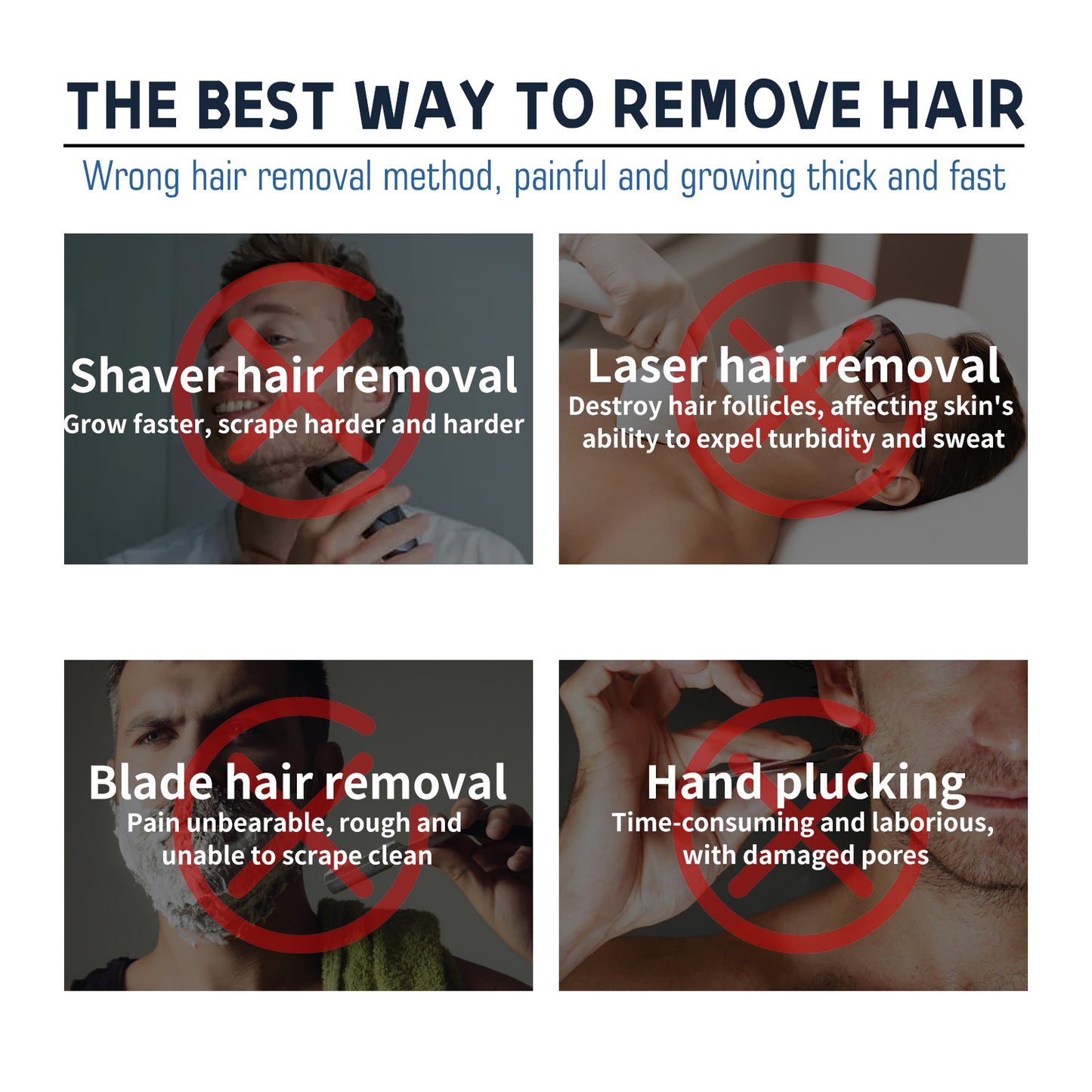 Hair Removal Cream For Men, Underarm Hair Hands Hair Feet Hair Chest Hair Body Cleansing Mild Non-Irritating Hair Removal Cream