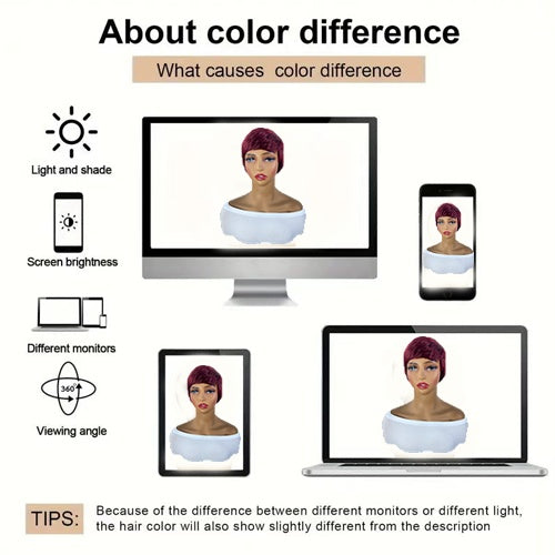 Burgundy Short Elf Cut Wig – Natural Human Hair, Non-Toxic & Stylish!