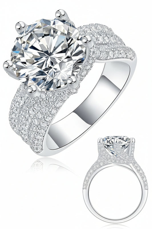 5ct Moissanite Engagement Rings For Women, 11MM Center Stone, D Color VVS1 Created Moissanite Wedding Promise Proposal Rings For Women Her, Anniversary Luxurious Bridal Gift