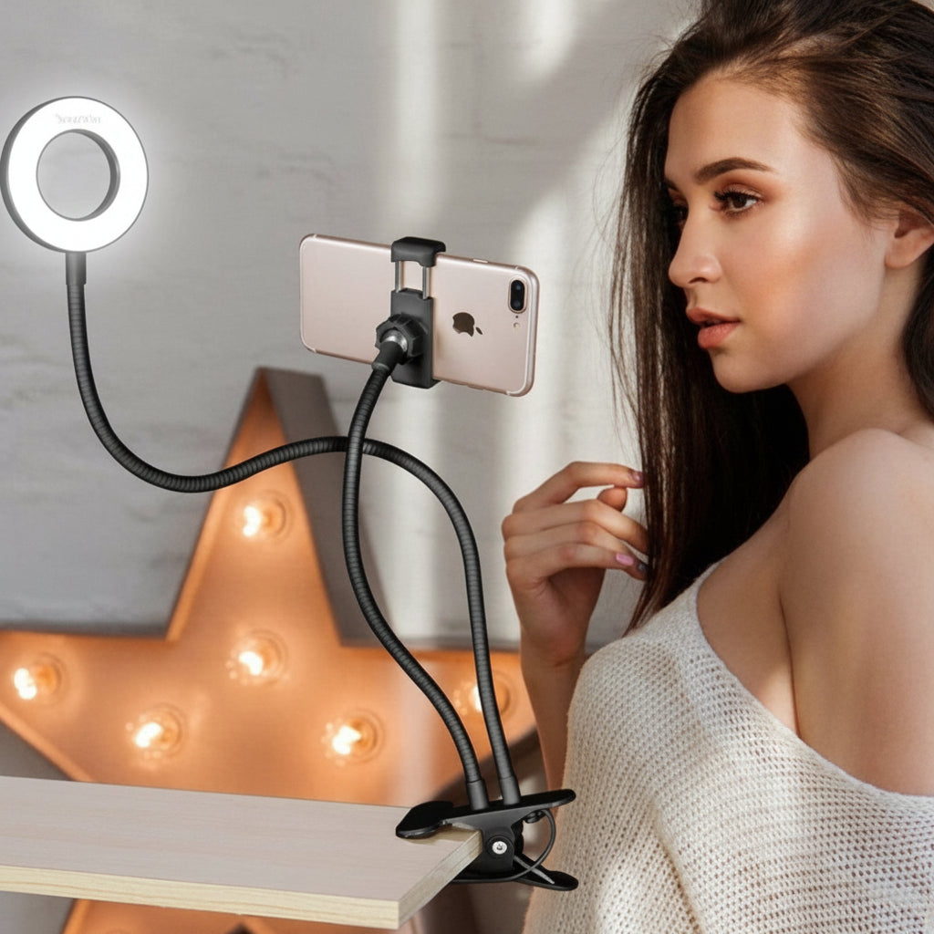 LED Selfie Ring Light for Live Adjustable Makeup Light-8cm Stand