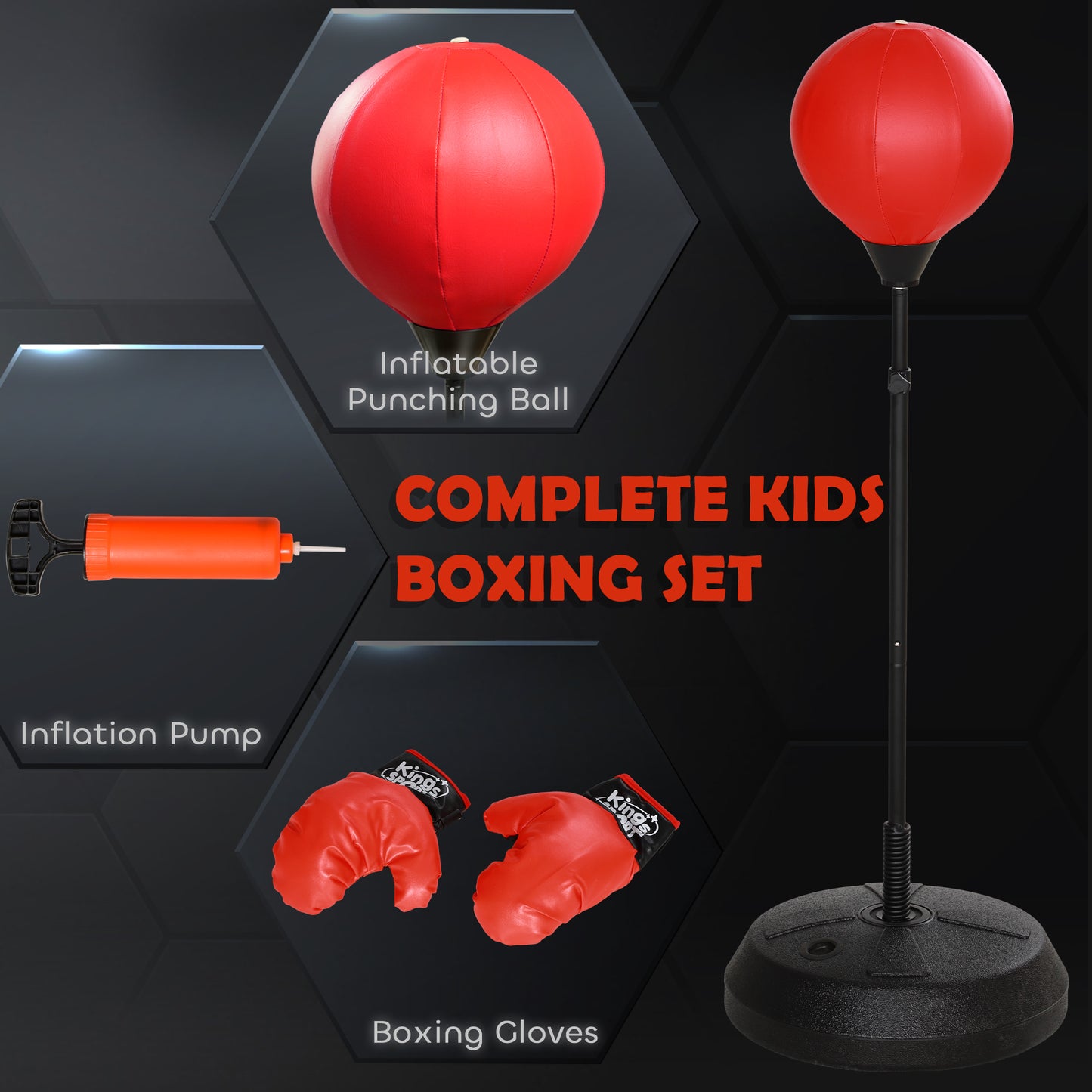 Punching Bag for Kids w/ Stand & Boxing Gloves