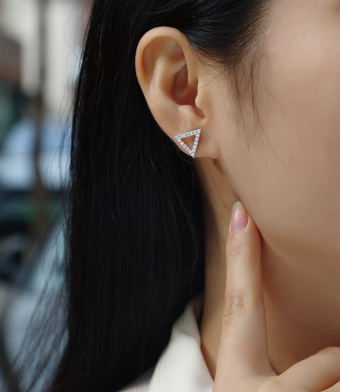 Unique - Set With Moissanite S925 Sterling Silver And Platinum-plated Stud Earrings, Fashionable, Trendy And Affordable Jewelry