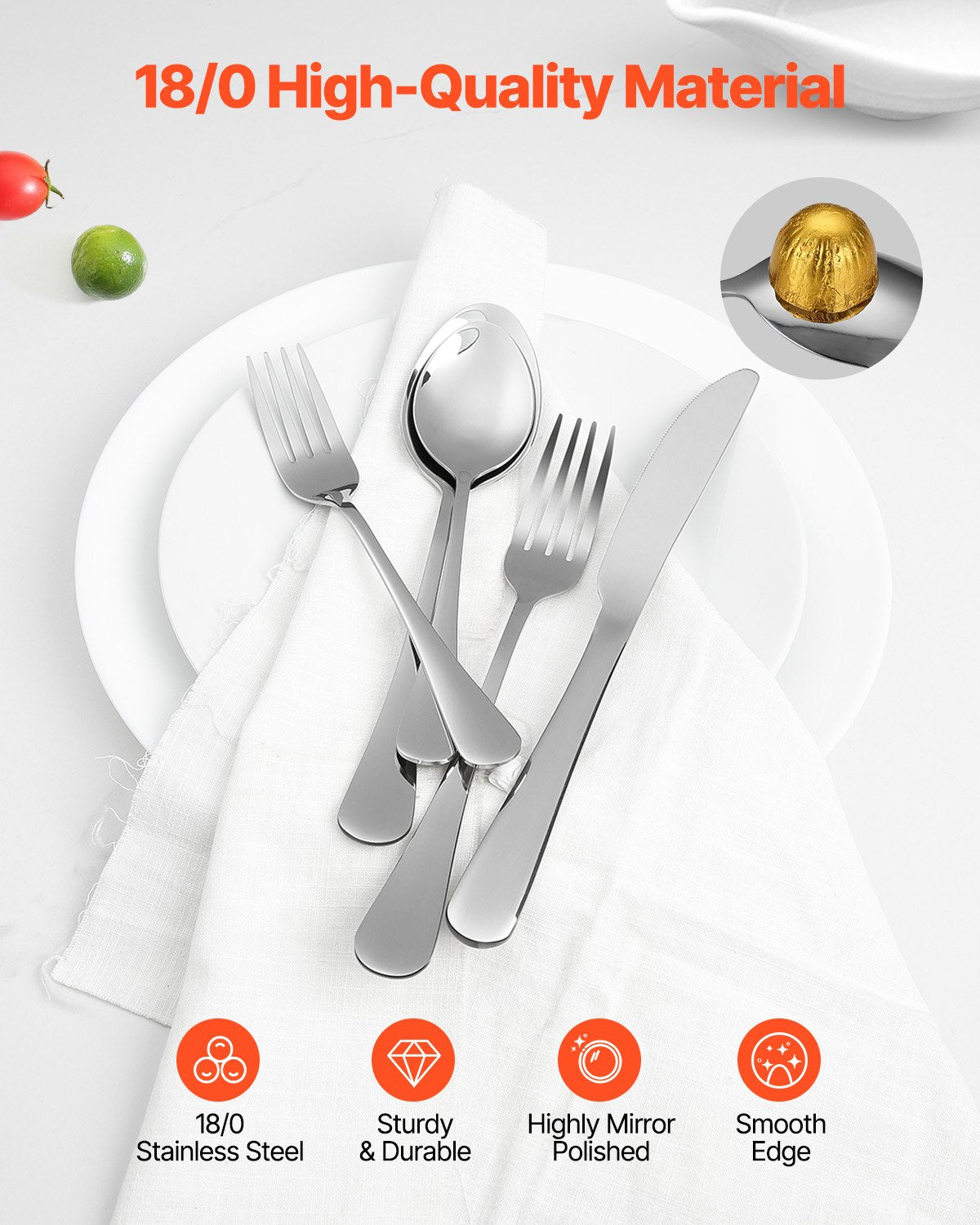 30-Piece Silverware Set Stainless Steel Cutlery Flatware Utensil Kitchen For 6