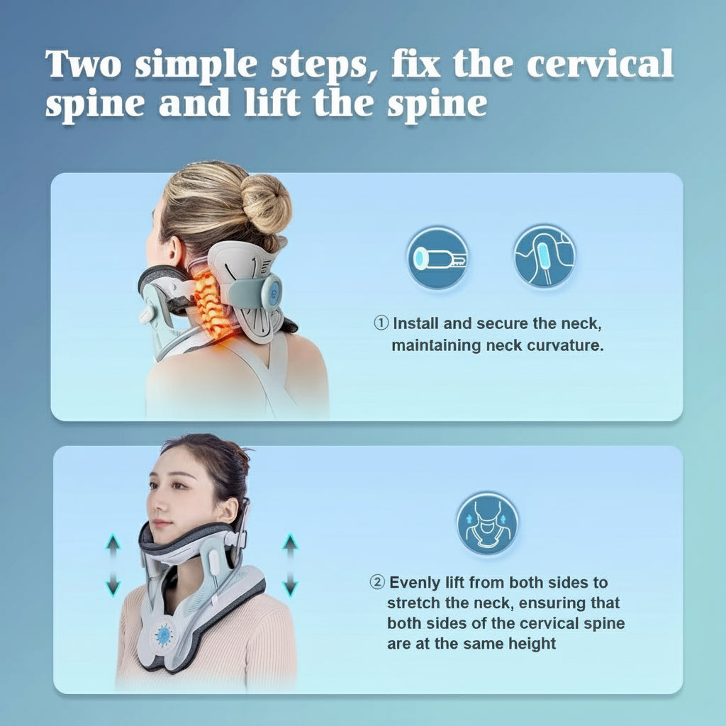 Chiropractic Posture Corrector Neck Cervical Traction Shoulder Relaxer For Tension Release