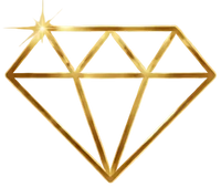 Set of gold icons on a transparent background