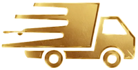 Set of gold icons on a transparent background