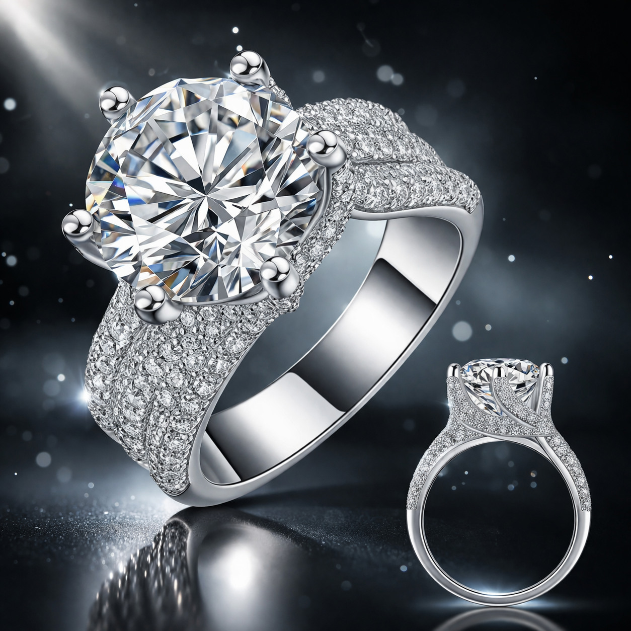 💍 Moissanite Sterling Silver Ring