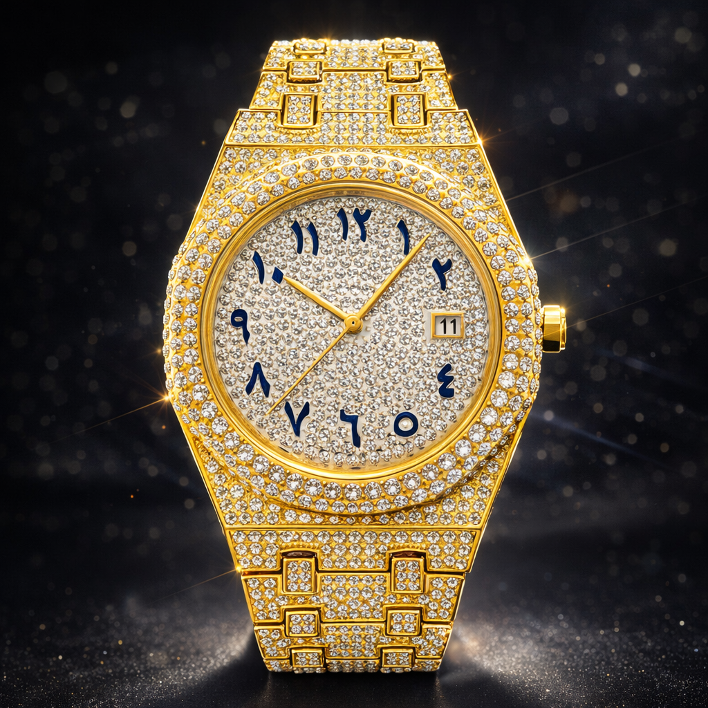 💎 Heavy Iced-Out Hip Hop Watch