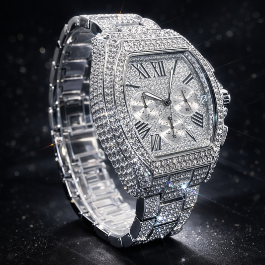💎 Oversized Iced-Out Statement Watch