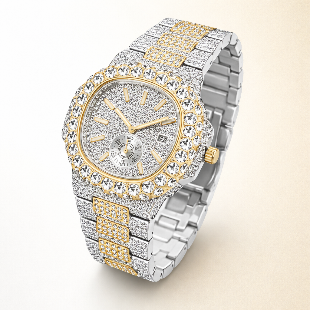 💎 Diamond Iced Square Watch