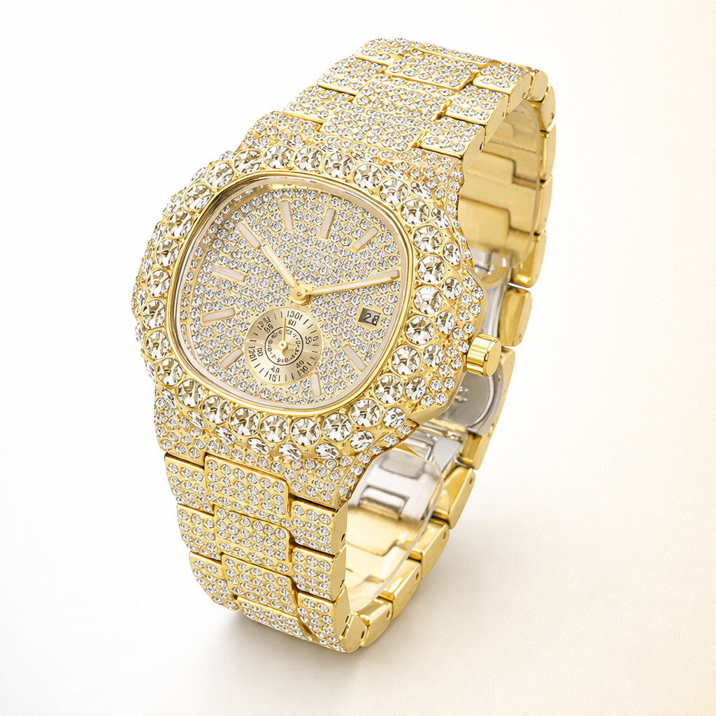 💎 Diamond Iced Square Watch