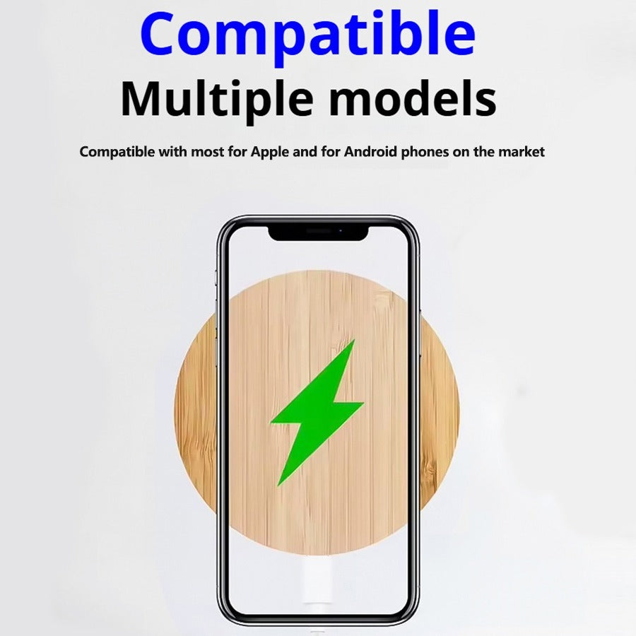 Bamboo Vertical Wireless Charging, Home, Office, Travel Universal, Dual-coil Design, Horizontal And Vertical Screen Can Be Charged, Compatible With All Kinds Of Wireless Charging Equipment
