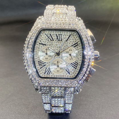 💎 Oversized Iced-Out Statement Watch