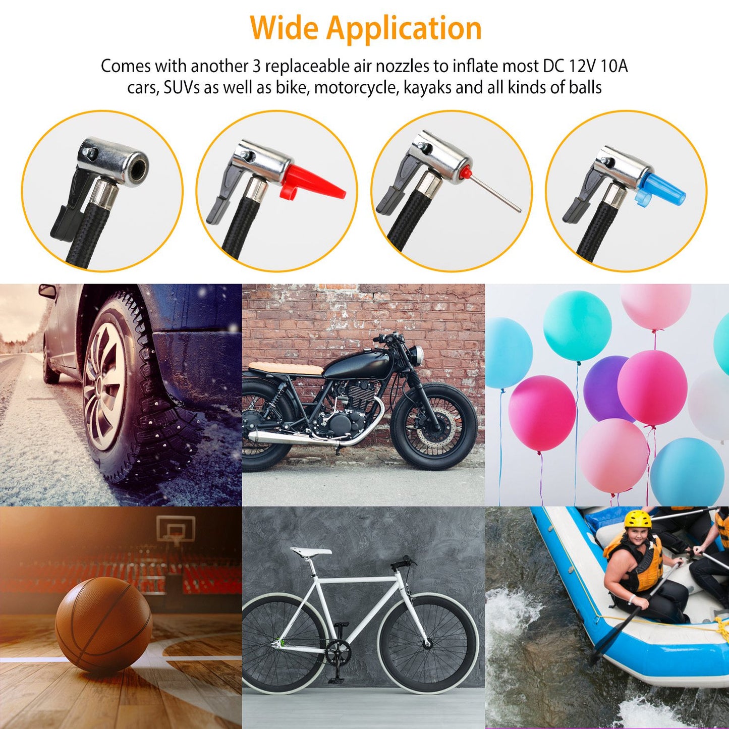Portable Car Tire Inflator DC 12V Digital Car Air Compressor Electric Air Inflator With LED Light 150PSI