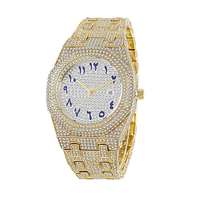 💎 Heavy Iced-Out Hip Hop Watch