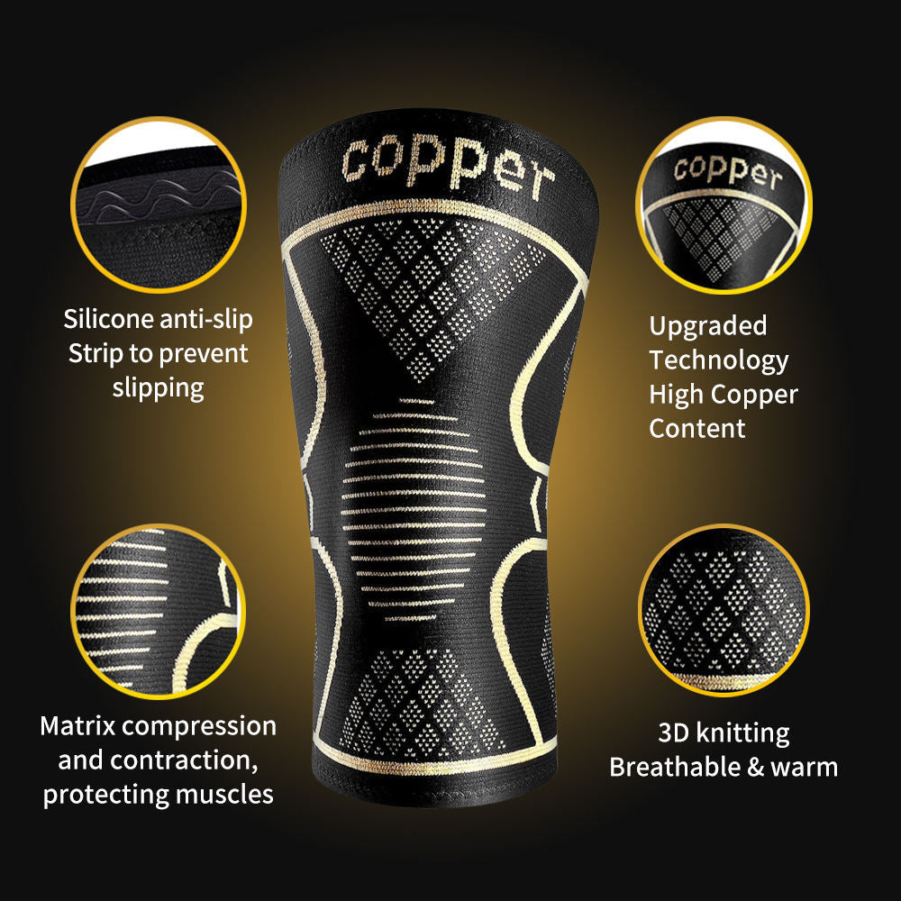 Copper Knee Pads Ultimate Shock-Absorbing Gear For Men & Women Superior Knee Support For Sports Yoga Fitness Basketball