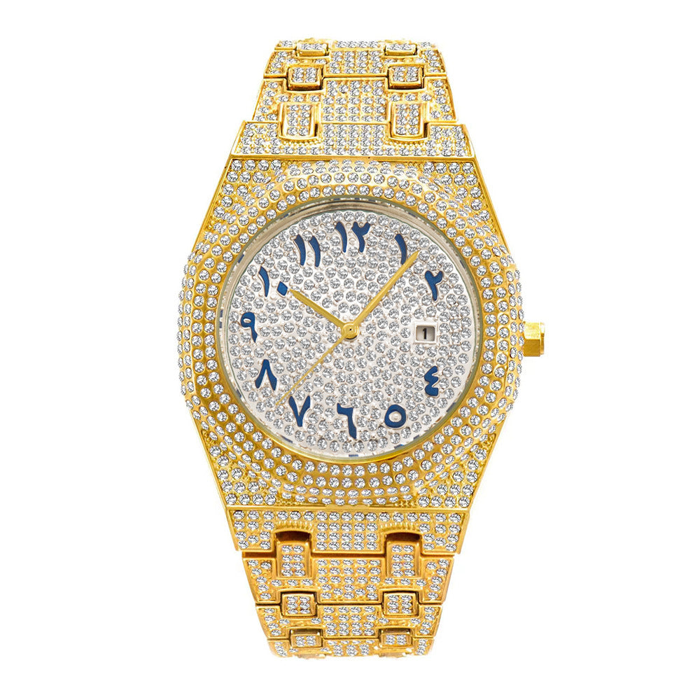 💎 Heavy Iced-Out Hip Hop Watch