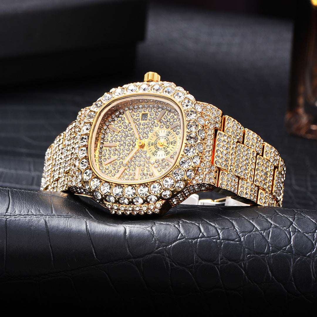 💎 Diamond Iced Square Watch