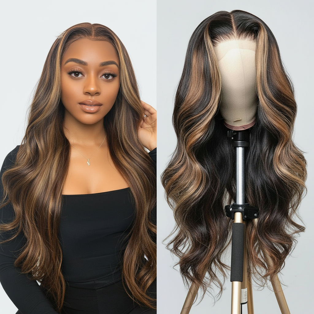 Long Curly Fashion Wig for Women – Soft Synthetic Fiber & Comfortable Rose Net